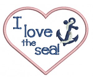 Stickdatei - I love the sea - Anker